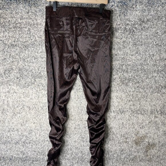 Maniere De Voir Pants Womens US 10 Brown Tiger Print Ruched Stacked Leg Slim Fit - Picture 7 of 11